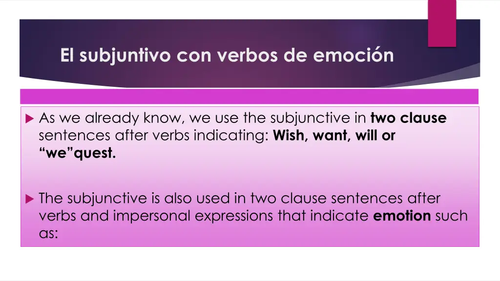 el subjuntivo con verbos de emoci n