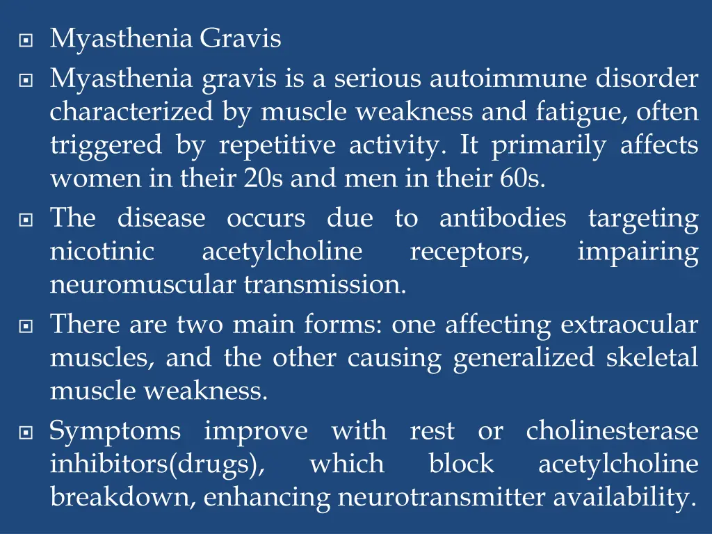 myasthenia gravis myasthenia gravis is a serious