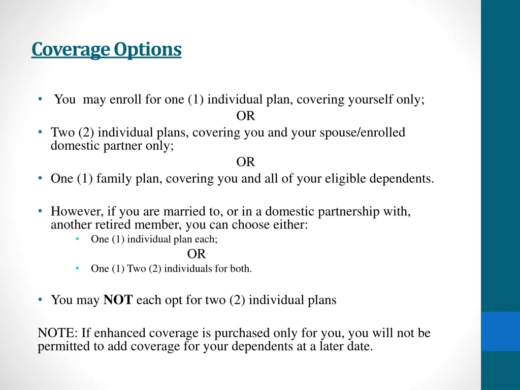 coverage options