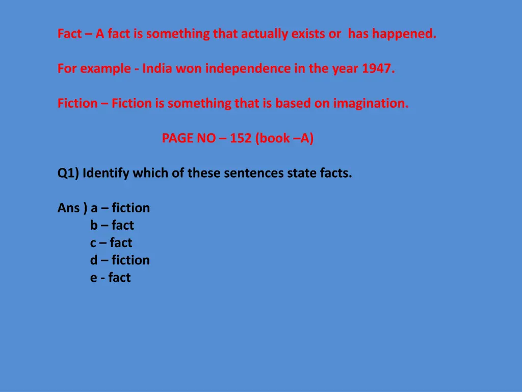fact a fact is something that actually exists