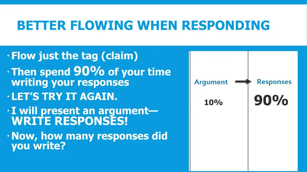 better flowing when responding