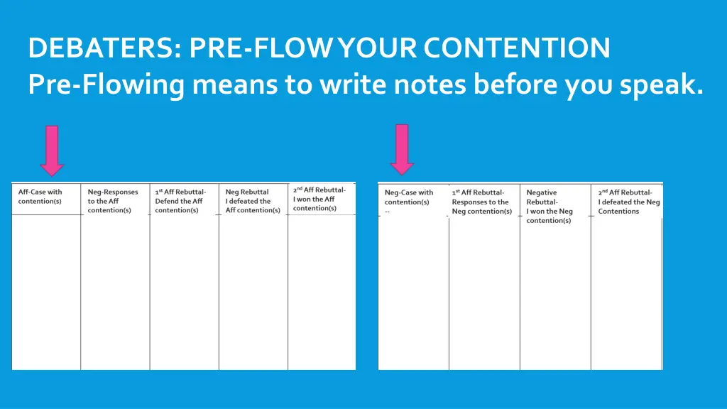 debaters pre flow your contention pre flowing