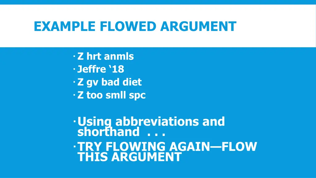 example flowed argument