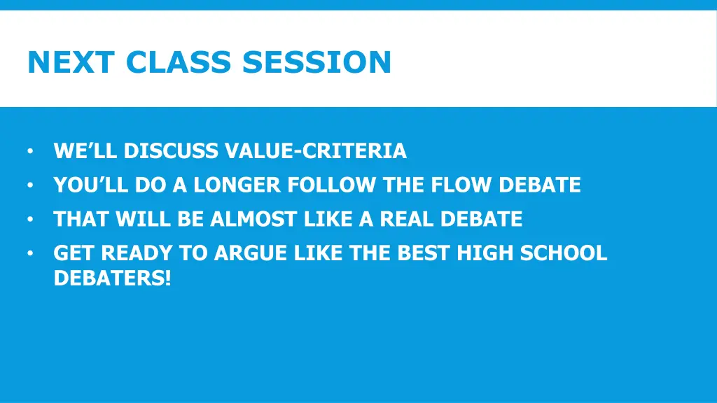next class session
