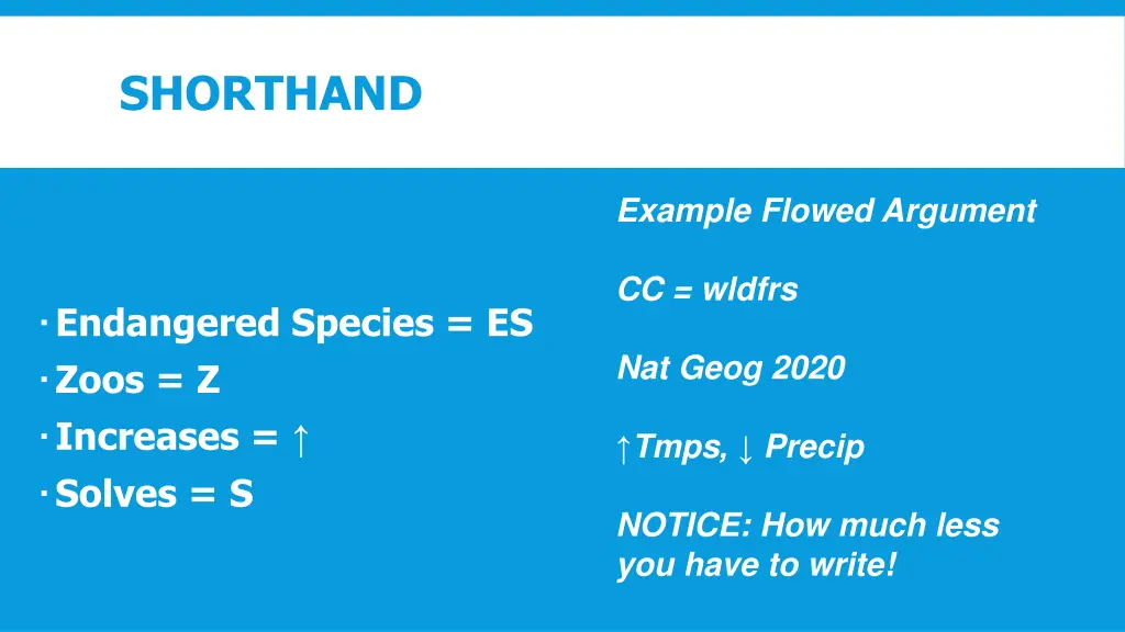 shorthand