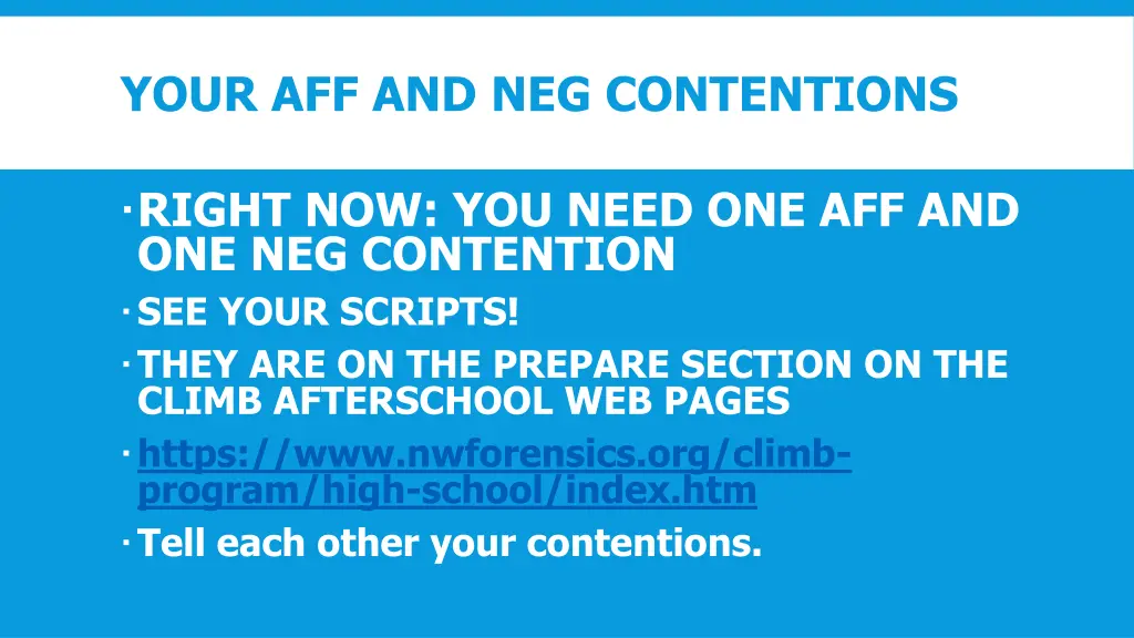 your aff and neg contentions