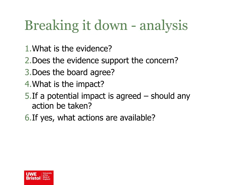 breaking it down analysis