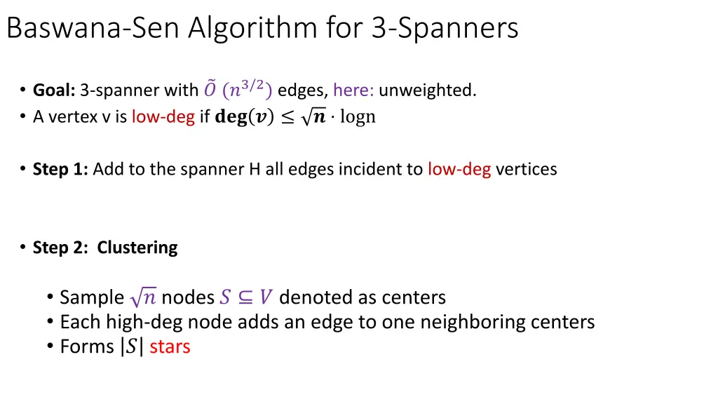 baswana sen algorithm for 3 spanners