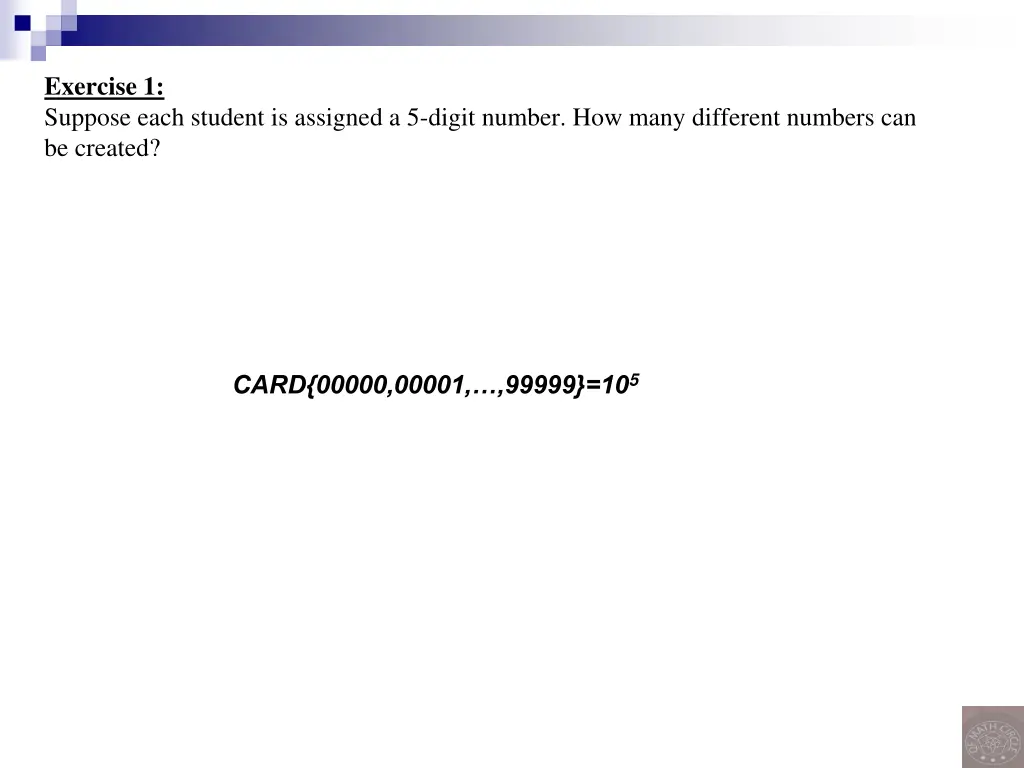 exercise 1 suppose each student is assigned