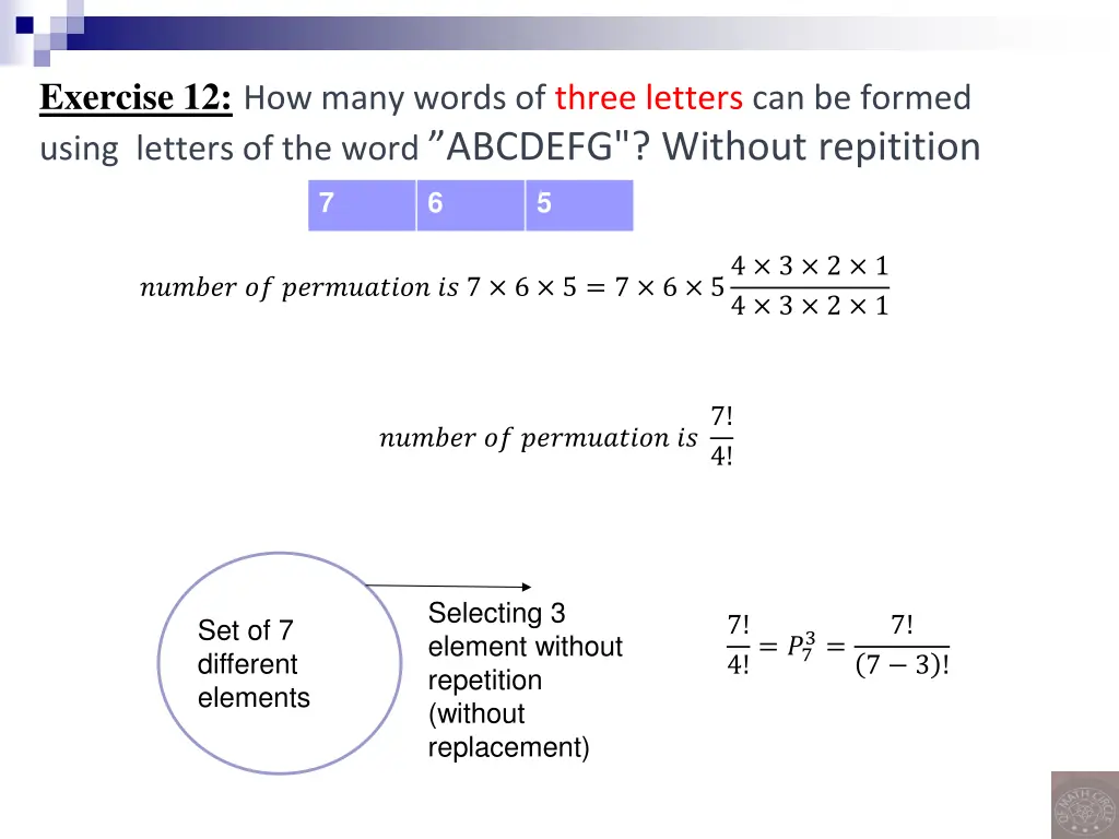 exercise 12 how many words of three letters