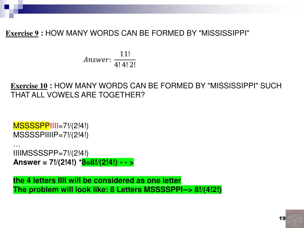 exercise 9 how many words can be formed