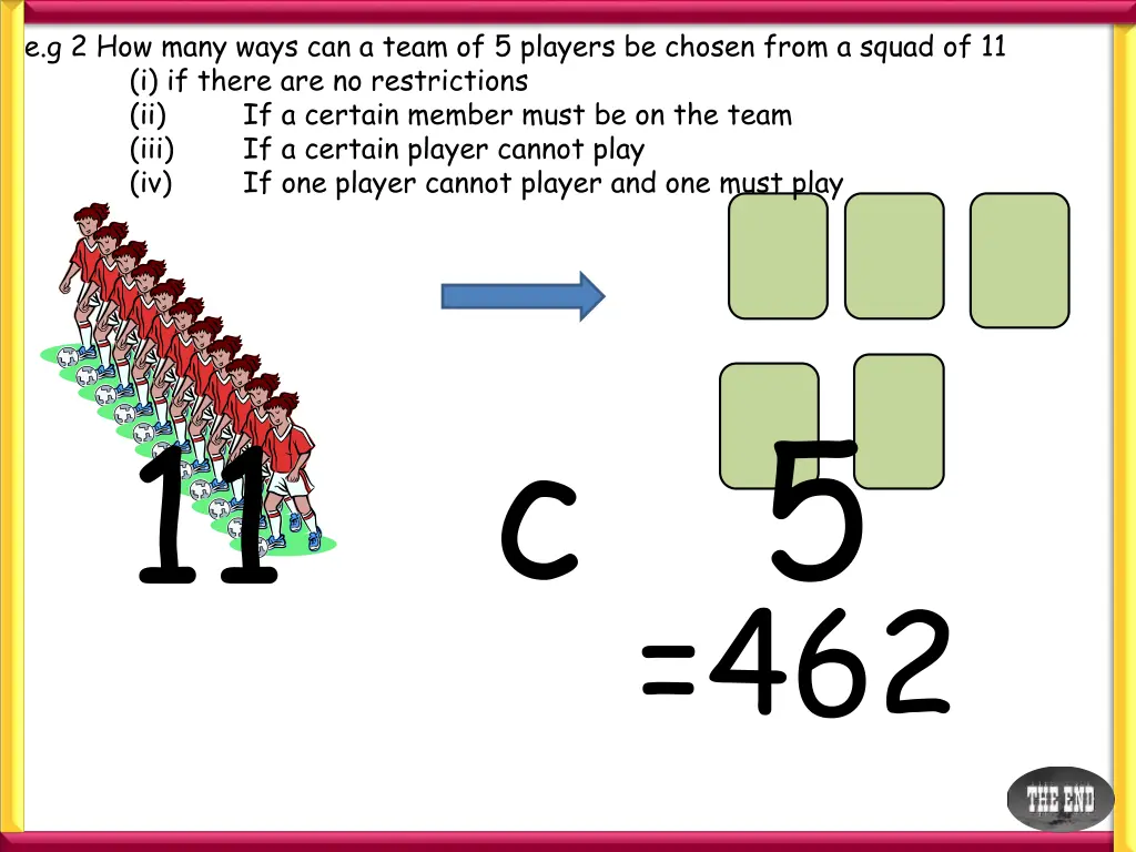 e g 2 how many ways can a team of 5 players