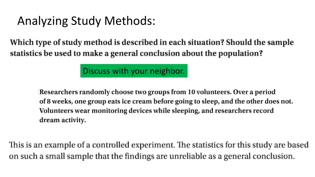 analyzing study methods