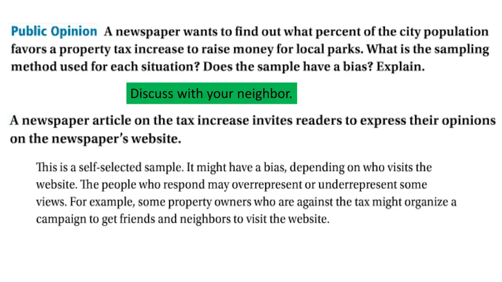 discuss with your neighbor