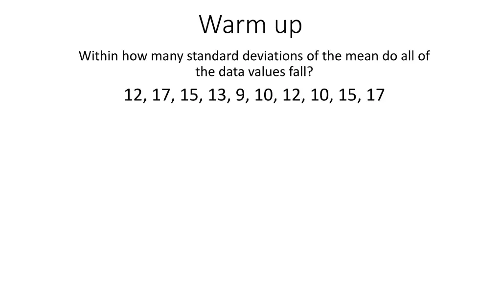 warm up