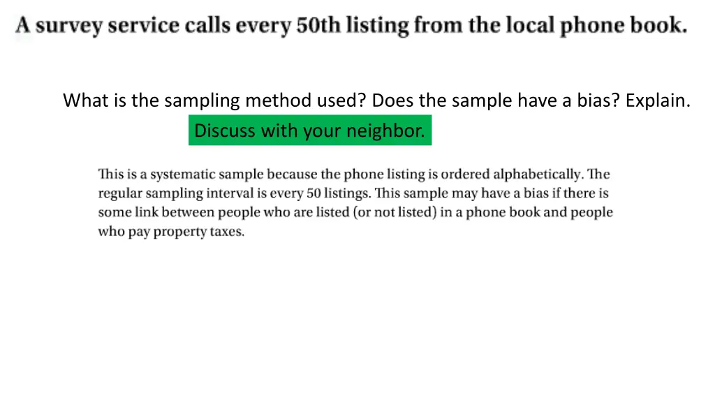what is the sampling method used does the sample 1