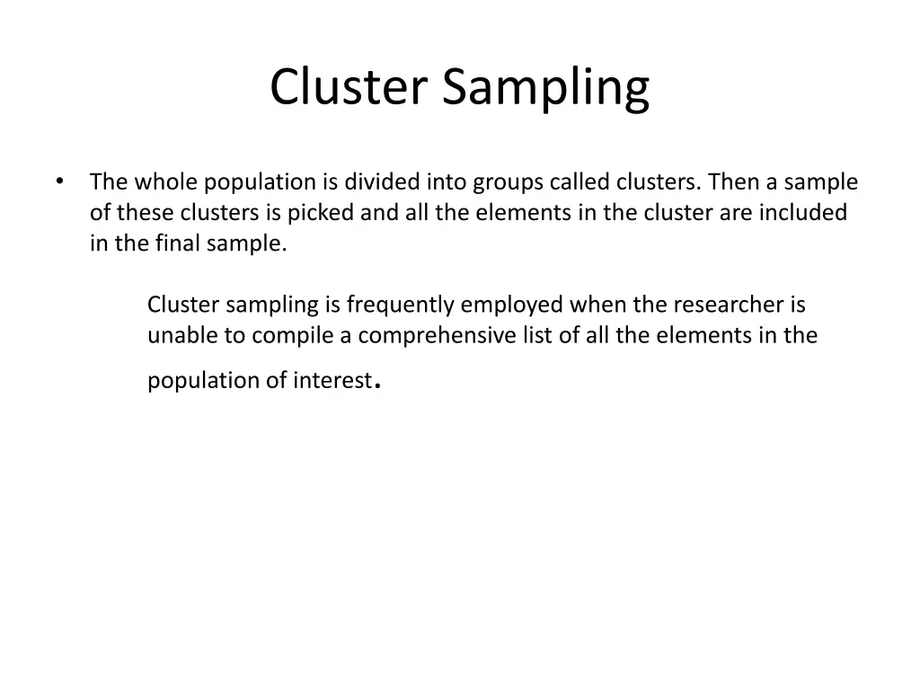 cluster sampling