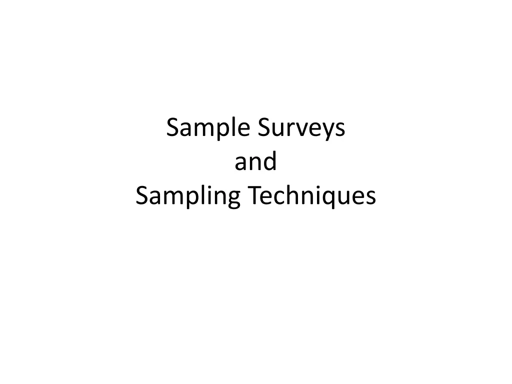 sample surveys and sampling techniques