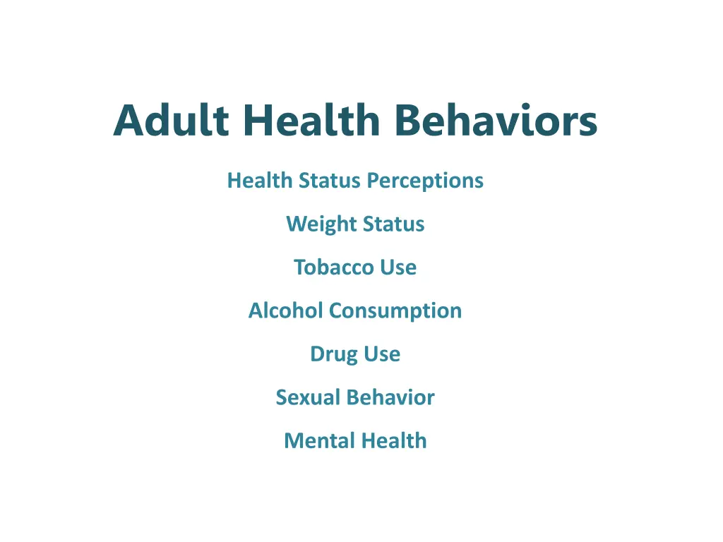 adult health behaviors