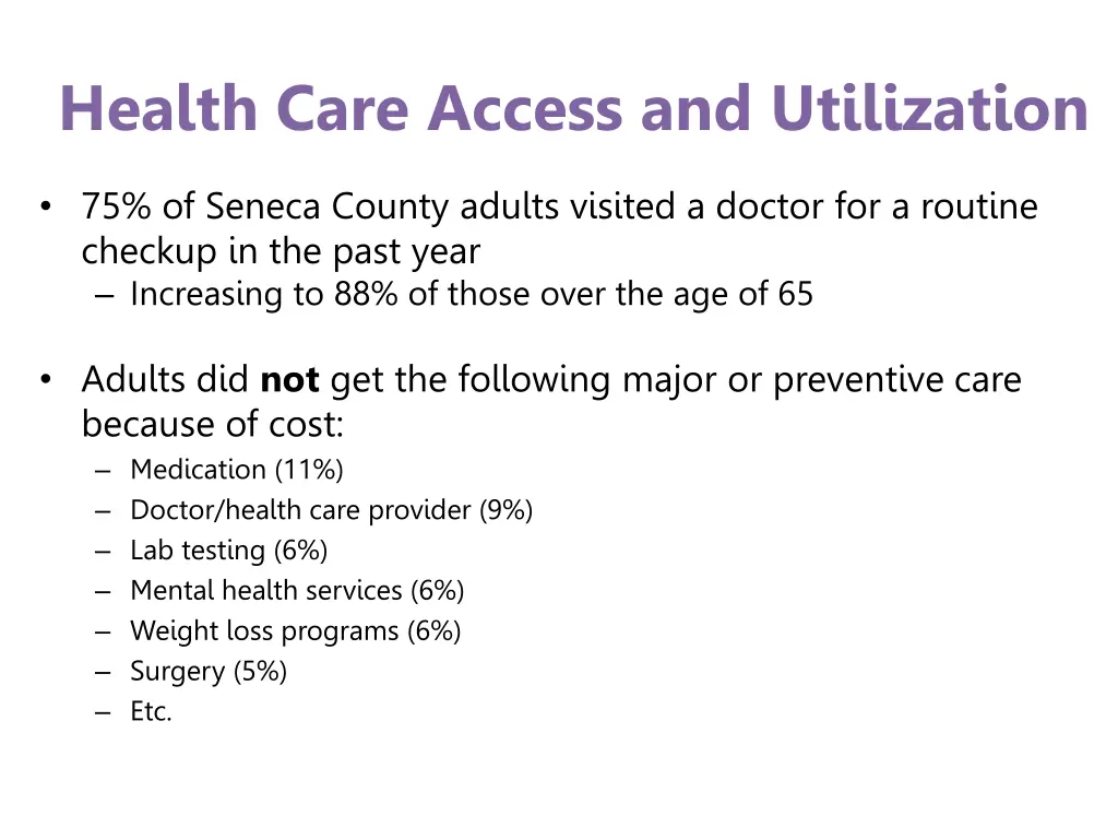 health care access and utilization