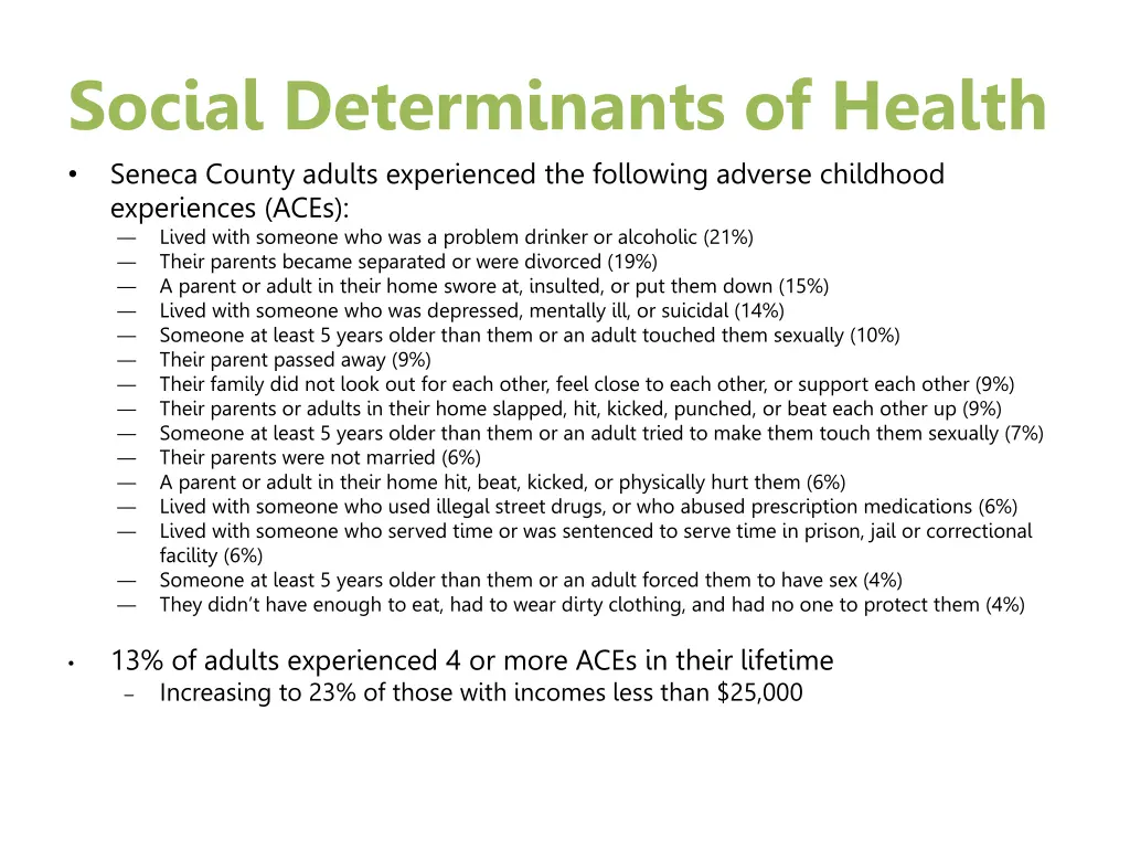 social determinants of health seneca county
