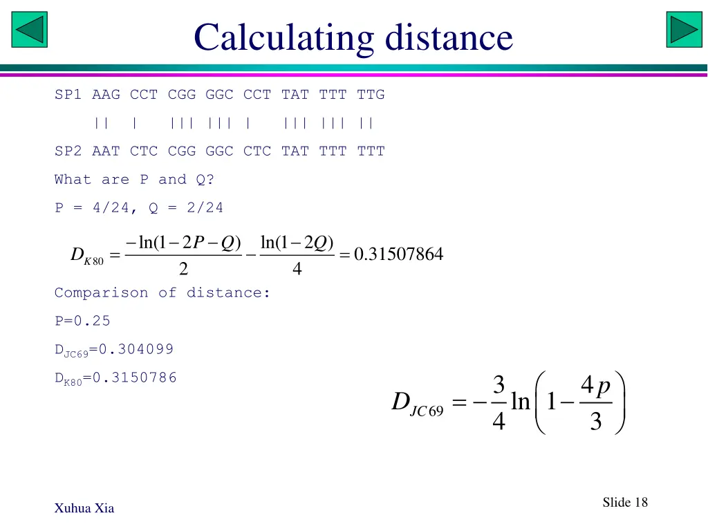 calculating distance