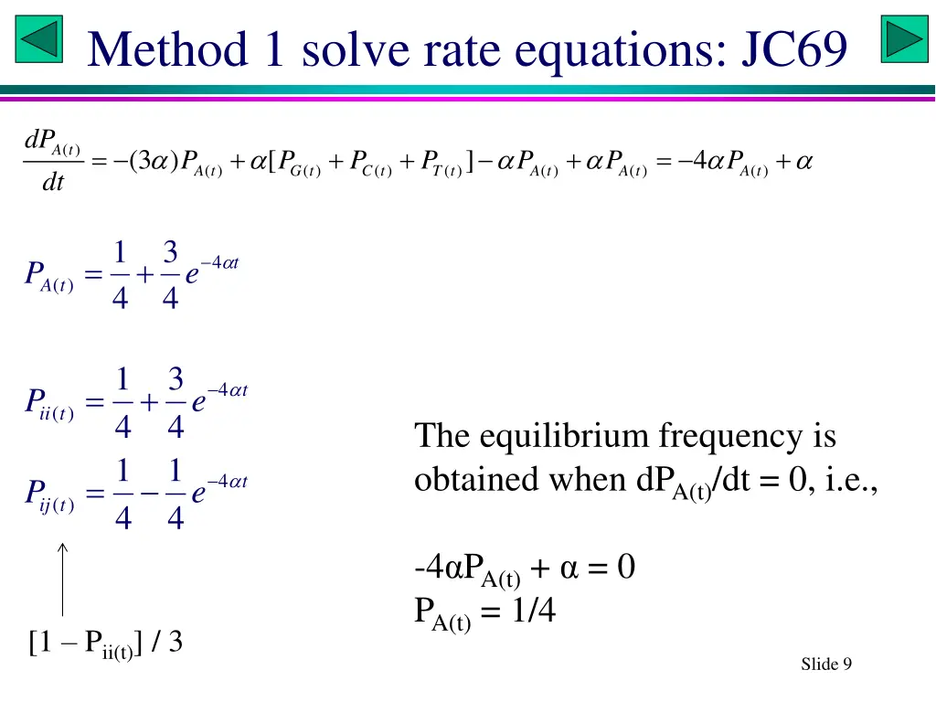 method 1 solve rate equations jc69