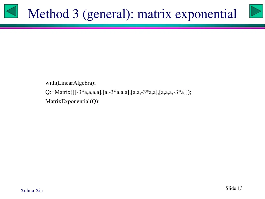 method 3 general matrix exponential