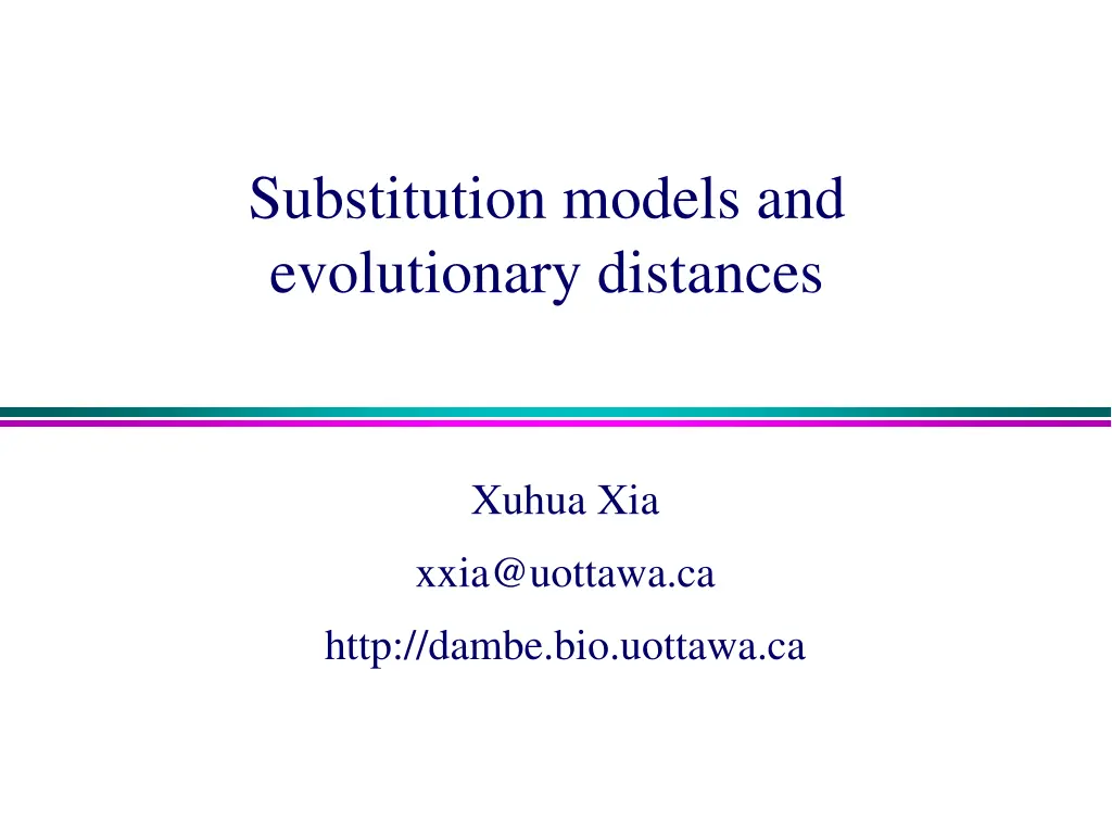substitution models and evolutionary distances