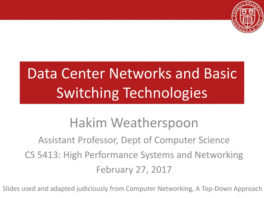 data center networks and basic switching
