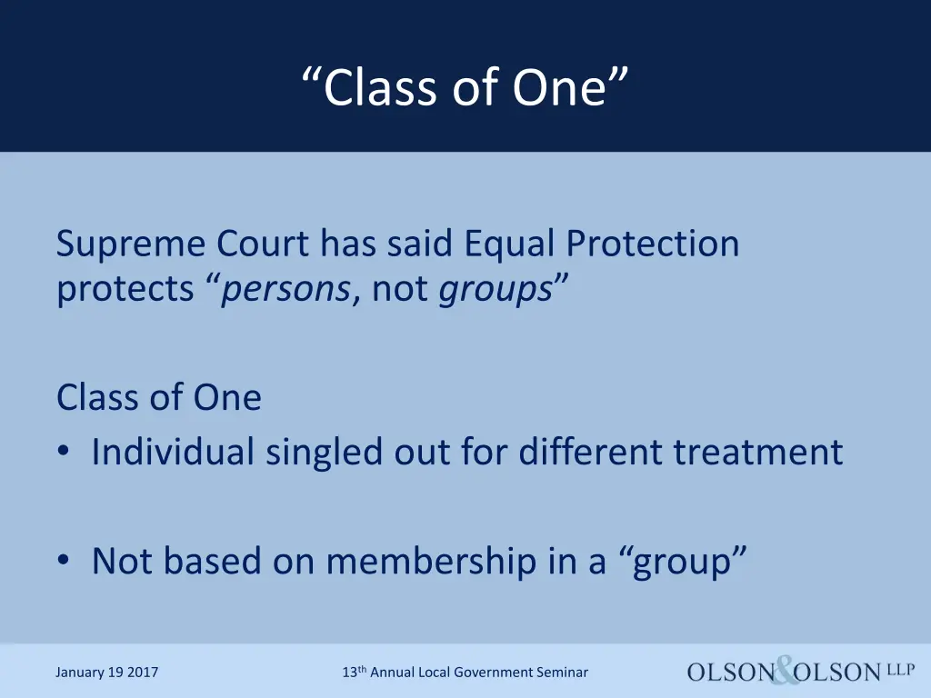 class of one
