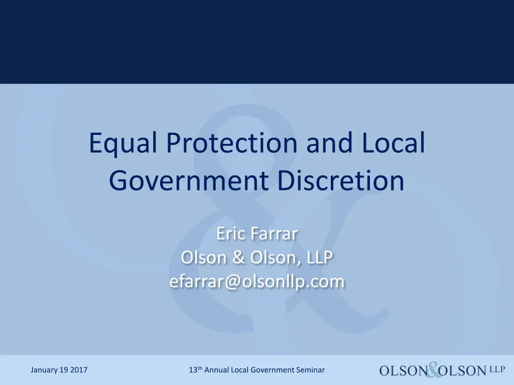equal protection and local government discretion