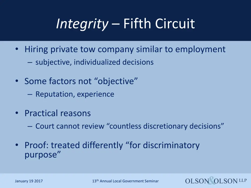 integrity fifth circuit