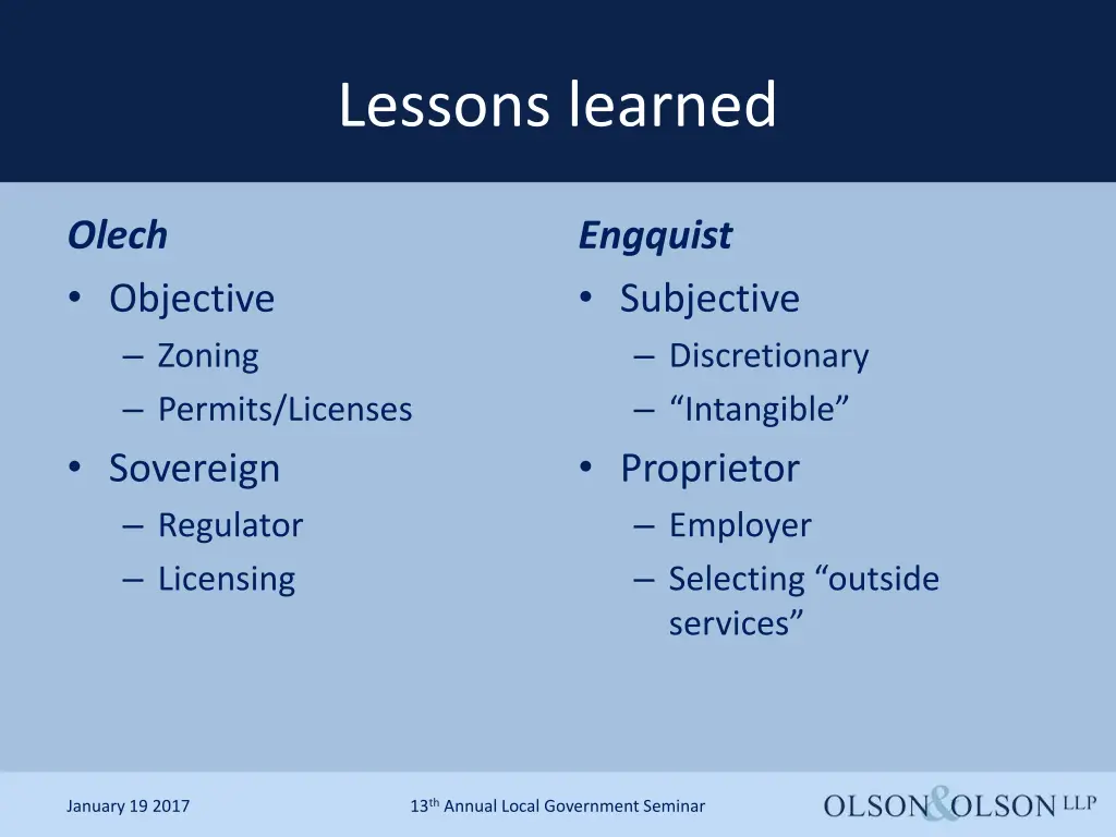 lessons learned