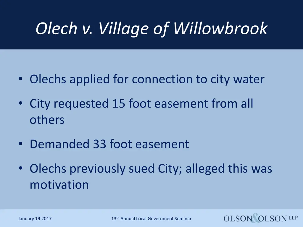 olech v village of willowbrook