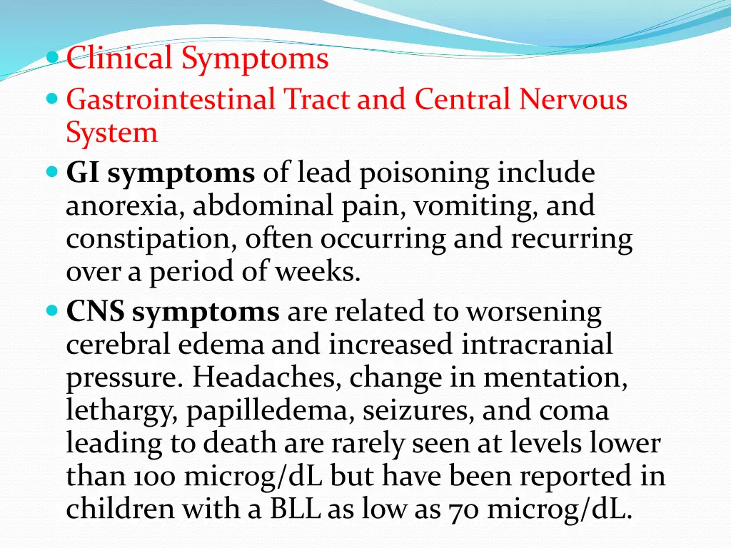 clinical symptoms gastrointestinal tract