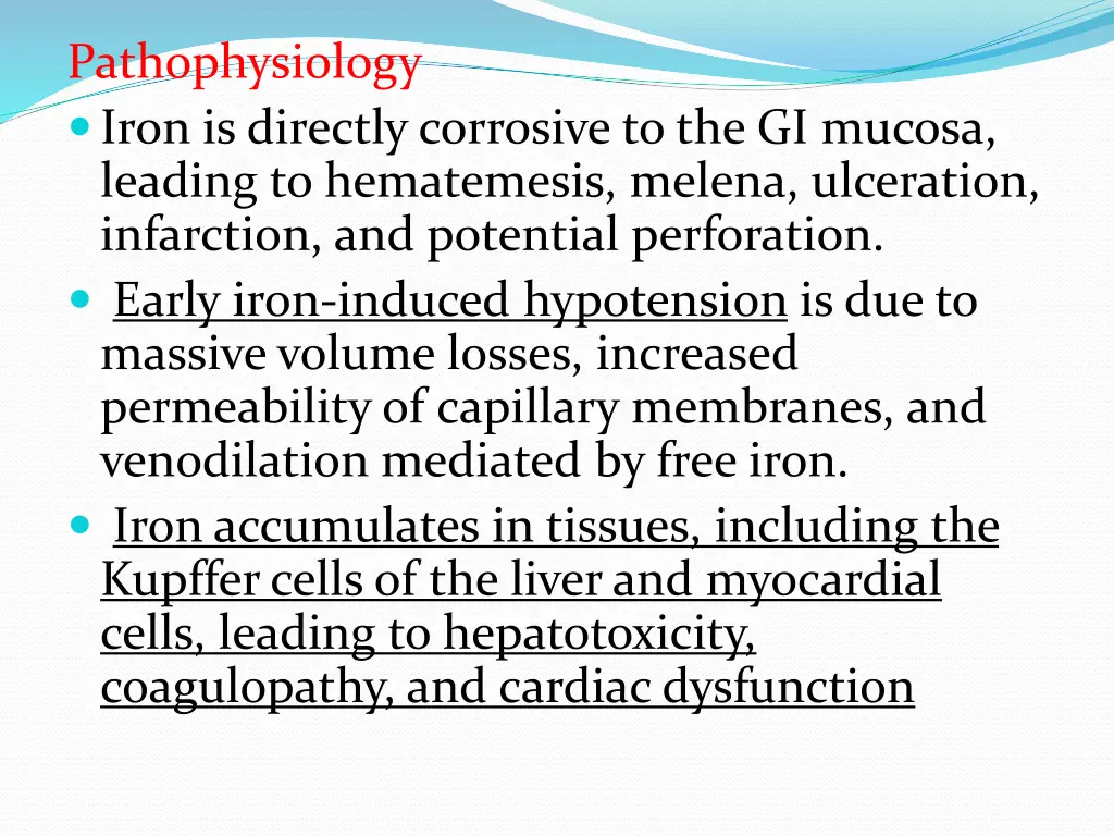 pathophysiology iron is directly corrosive