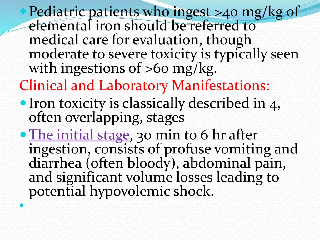 pediatric patients who ingest