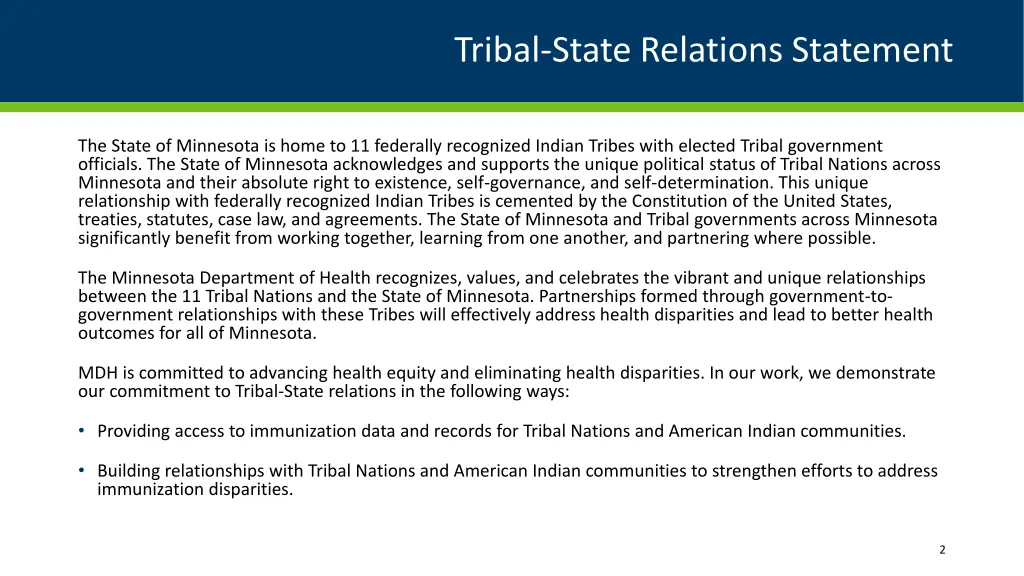tribal state relations statement
