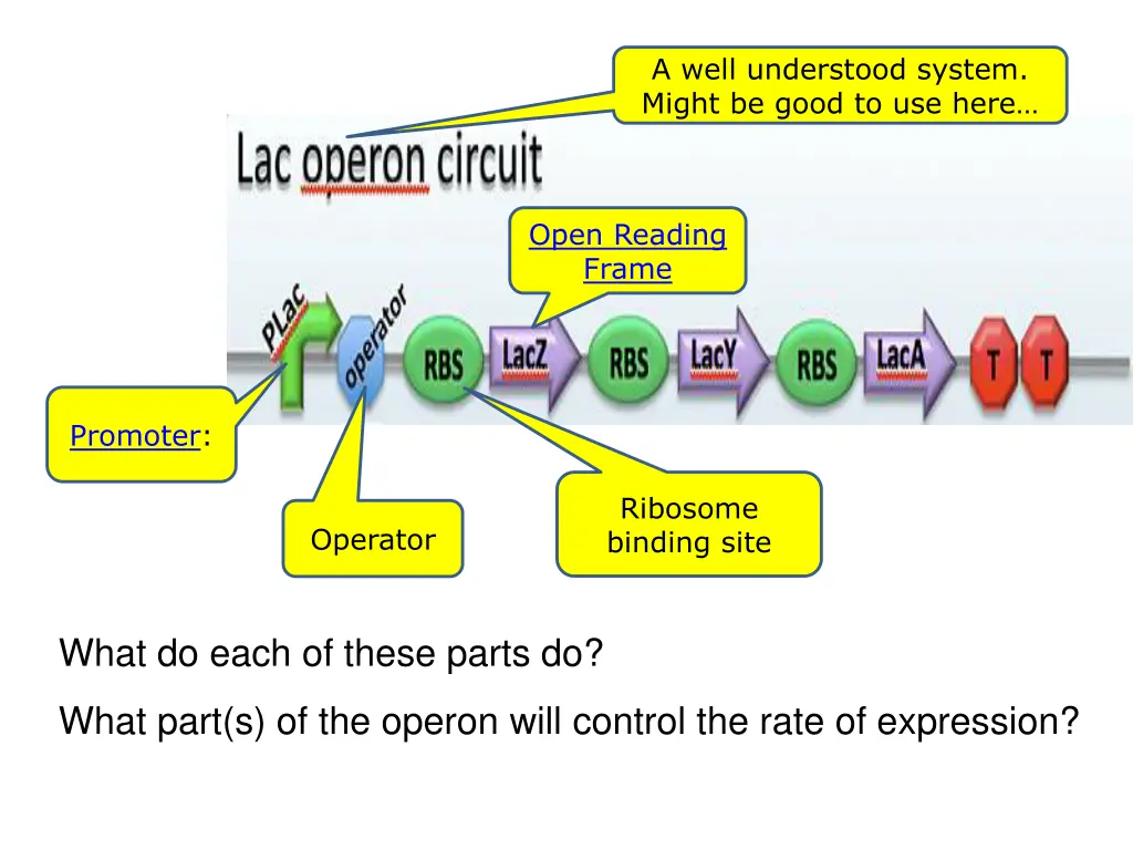 a well understood system might be good to use here