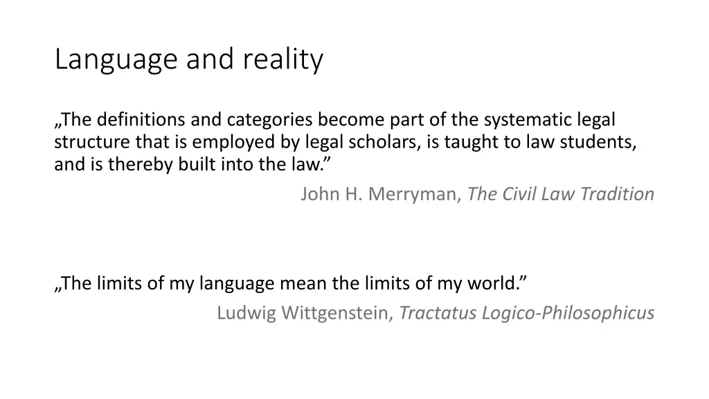 language and reality