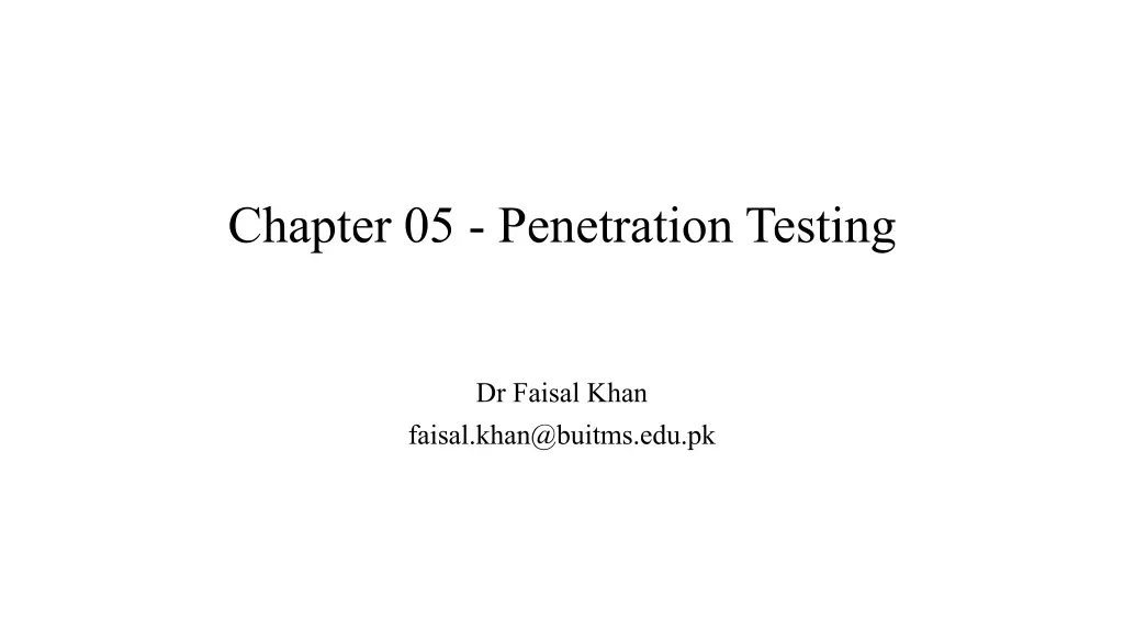 chapter 05 penetration testing