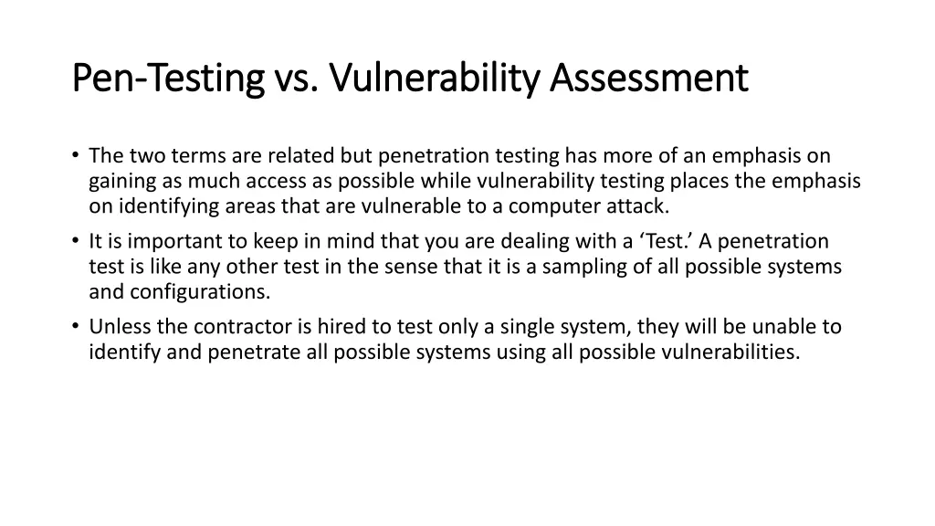 pen pen testing vs vulnerability assessment