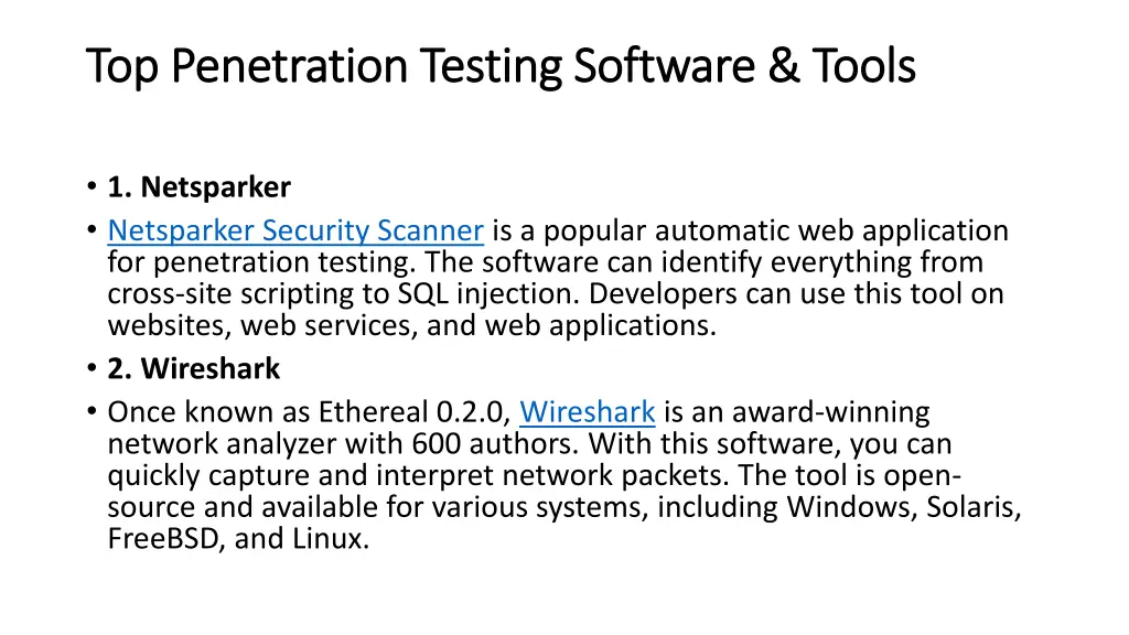 top penetration testing software tools