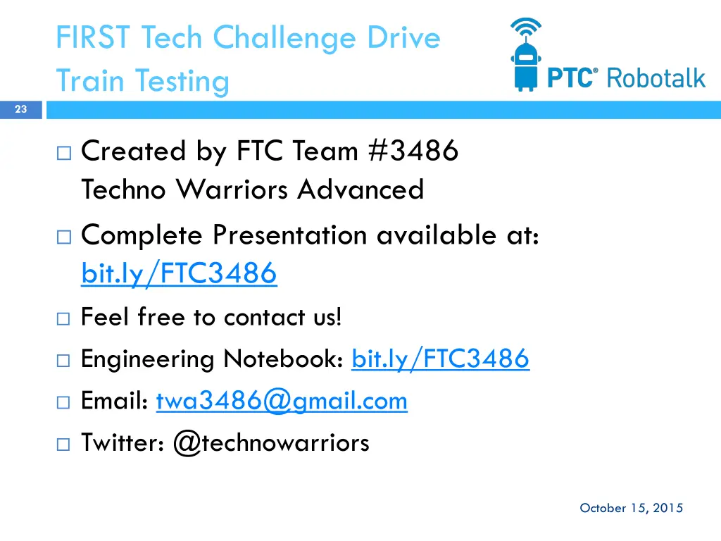 first tech challenge drive train testing 1