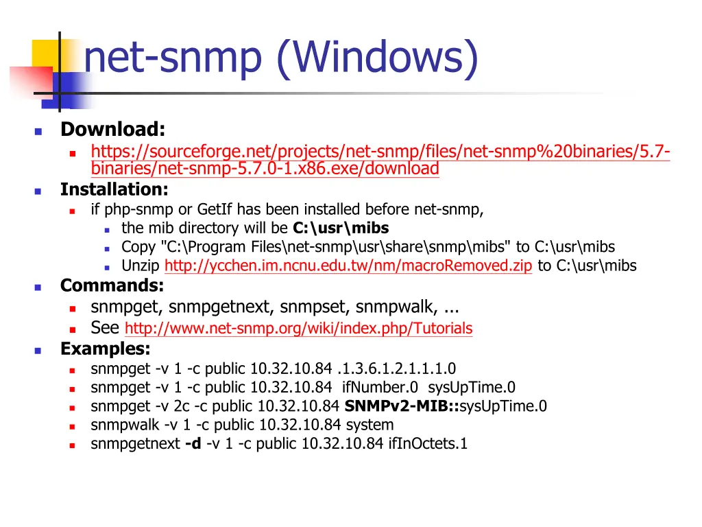 net snmp windows