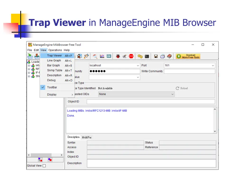 trap viewer in manageengine mib browser