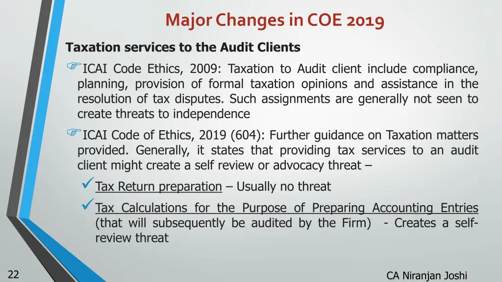 major changes in coe 2019 2
