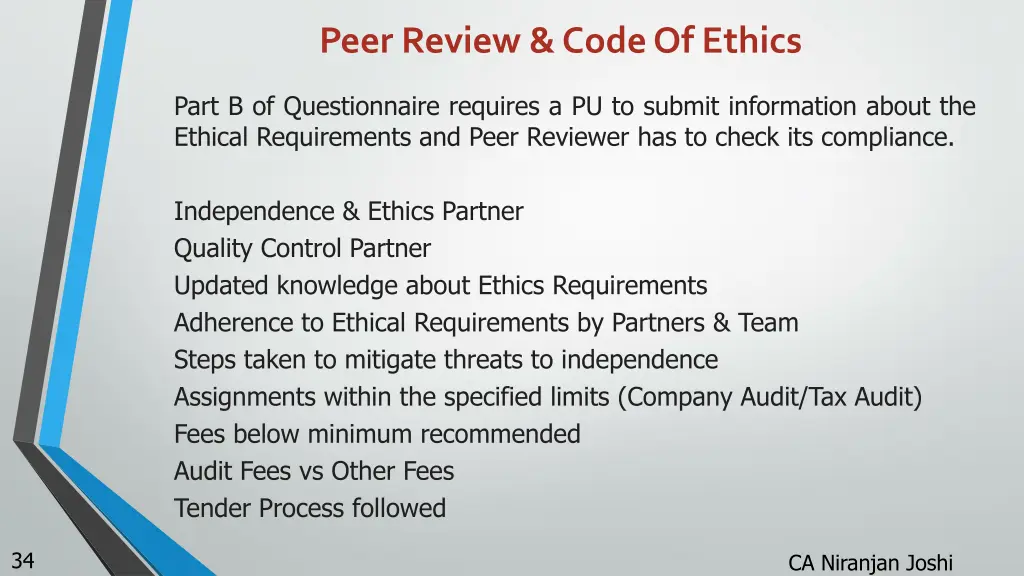 peer review code of ethics
