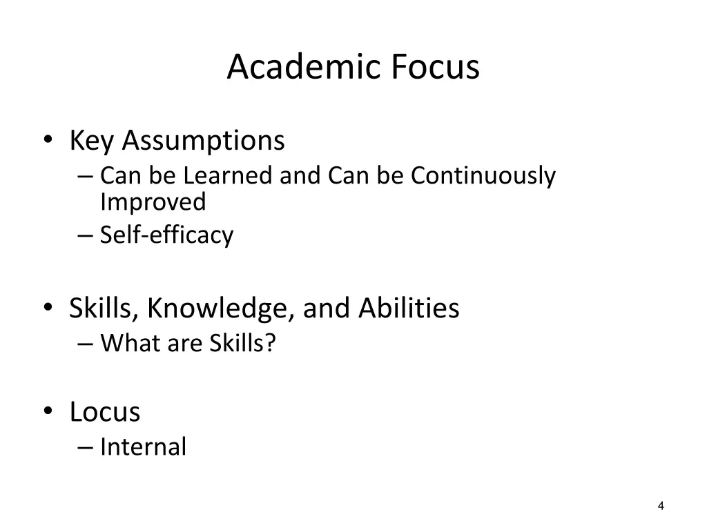 academic focus